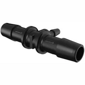 Eldon James 3/8x22 x 5/32x22 Barbed Reduction Tee, Glass Filled Black Nylon