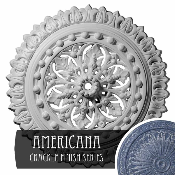 18 1/2x22OD x 7/8x22ID x 1 1/2x22P Sellek Ceiling Medallion (Americana Crackle)
