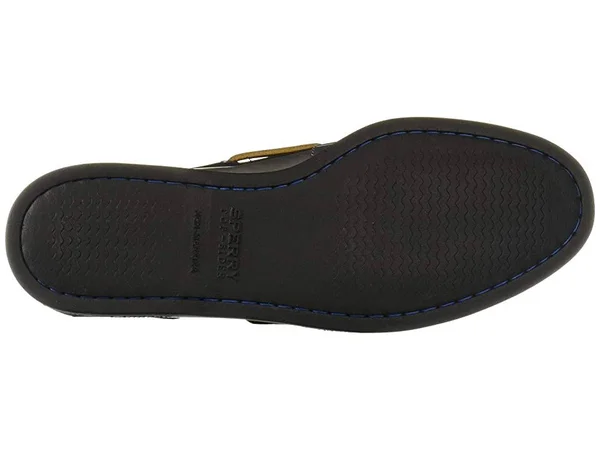 Sperry Top-Sider Men's Authentic Original 2-Eye Plush Varsity Boat Shoe - Size: 12, Grey/Black Leather