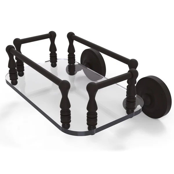 Allied Brass Prestige Regal Collection Wall Mounted Glass Guest Towel Tray - Antique Copper