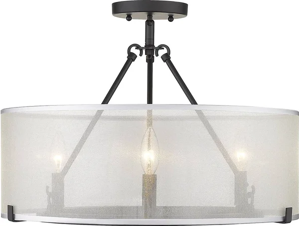 Golden Lighting-5019-3 BLK-Alyssa 3 Light Chandelier Matte Black