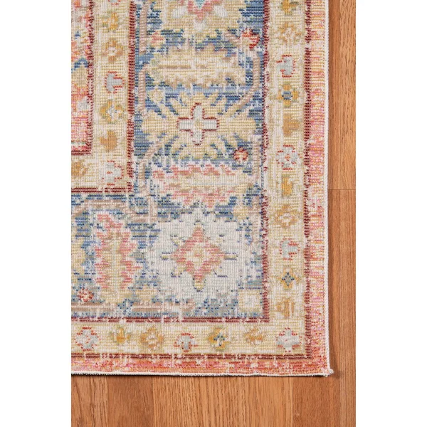 Porch & den Queens Vintage Bordered Area Rug - Blue/Pink 9& x 13&