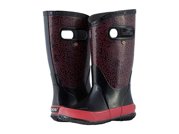 Children's Bogs Rain Boot - Kids Unisex, Size: 11 M, Black Multi Maze Rubber
