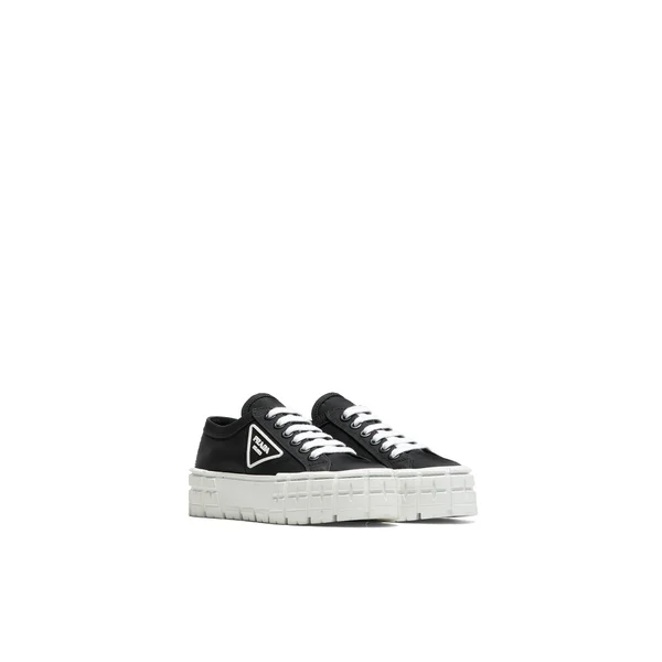 Prada Nylon Gabardine Sneakers, Women, Black, Size 40