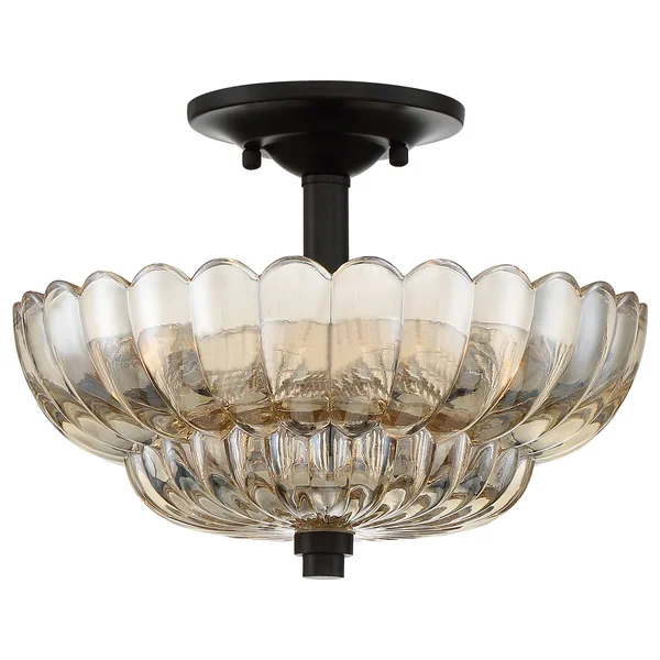 Quoizel Whitecap 3-Light Semi-Flush Ceiling Light - Mottled Cocoa