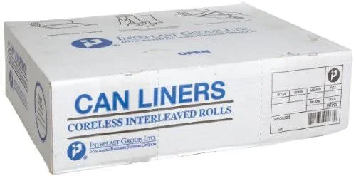 Inteplast Group IBS S242406N HDPE Can Liner - 10 Gallon, 24 inch x 24 inch, 0.23 mil, Star Seal, Natural, 1000 Pack (20 Rolls of