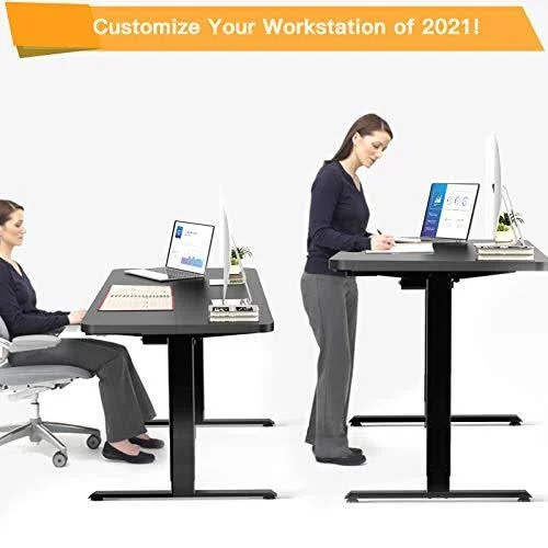 Ergear Electric Height Adjustable Standing Desk - 48 x 24 Inches Stand Up Desk Workstation, Sit Stand Desk Home Office Table with