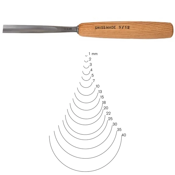 Pfeil Swiss Made 1mm #9 Sweep Gouge