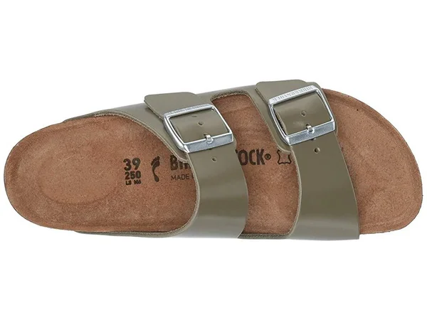 Women's Arizona Birkenstock Khaki Leather - Khaki, 37
