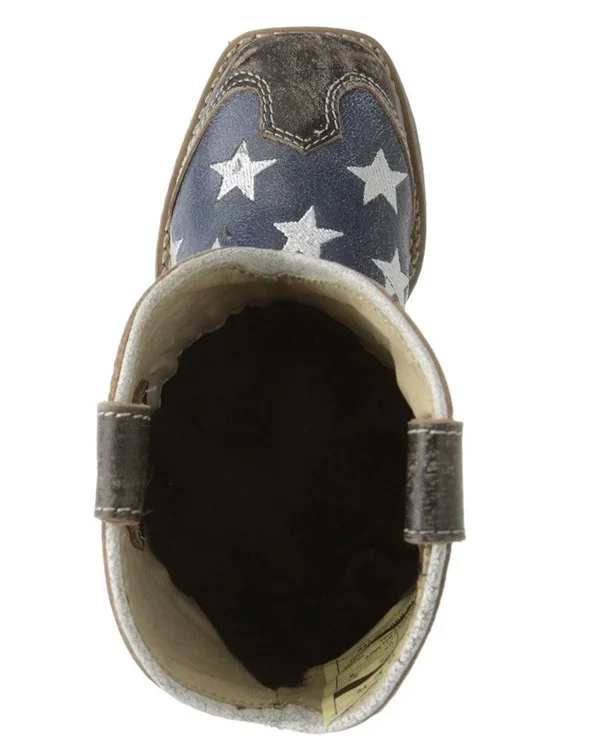 Roper Kids American Flag Square Toe Western Boots
