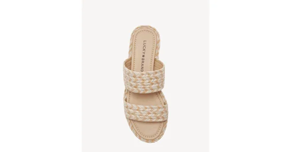 Lucky Brand Women's Decime Woven Slide Sandals - Peach Multi