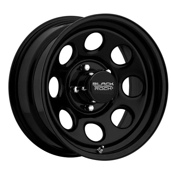 Black Rock 997B Soft 8 Wheel 15x10 6x5.5 (6x139.7) Black -25 mm