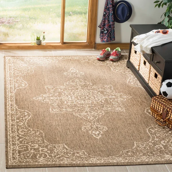 Safavieh Linden LND180L 4&0x22 x 6&0x22 Cream - Aqua Area Rug