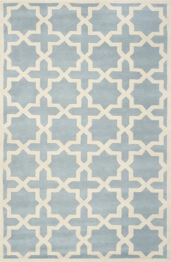 Safavieh 5& x 5& Square Chatham CHT732B Blue, Ivory Rug