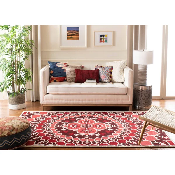 Safavieh 5& x 8& Bellagio BLG610K Red Ivory Rug