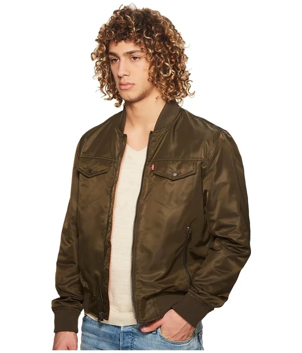 Levi&s Flight Satin Bomber Jacket - Olive at Nordstrom Rack