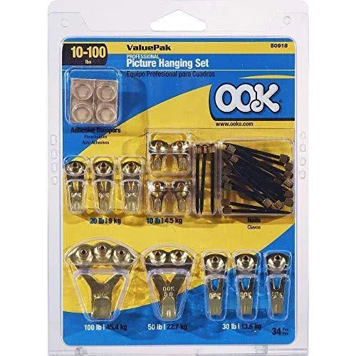 Ook 50918 Valu-Pak Assorted Professional Picture Hanging Kit - Hangs Up to 17 Pic
