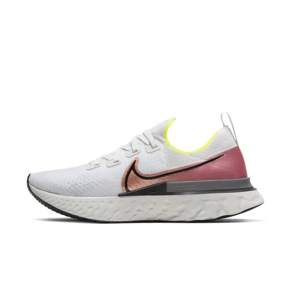 Nike Men's React Infinity Run Flyknit Platinum Tint-Black-Pink Blast, 14