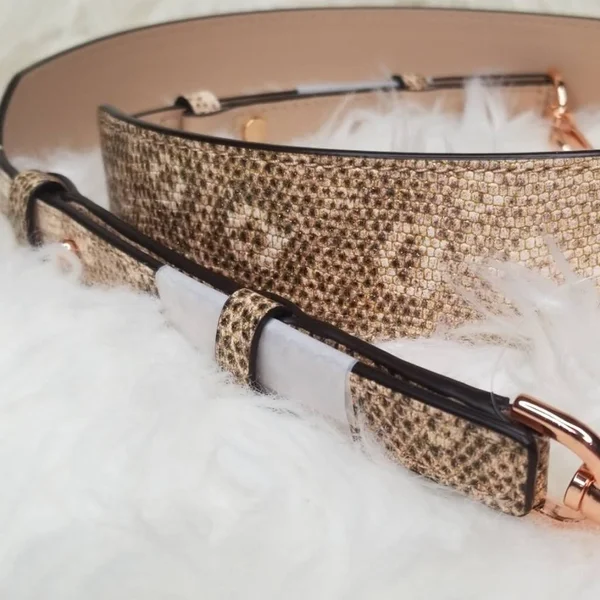 Michael Kors Snake-Embossed Leather Shoulder Strap