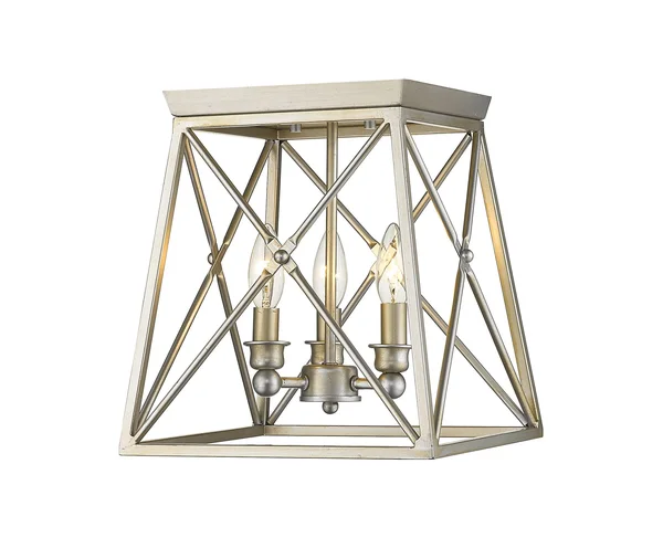 Z-Lite 447F11-AS Antique Silver 3 Light Flush Mount