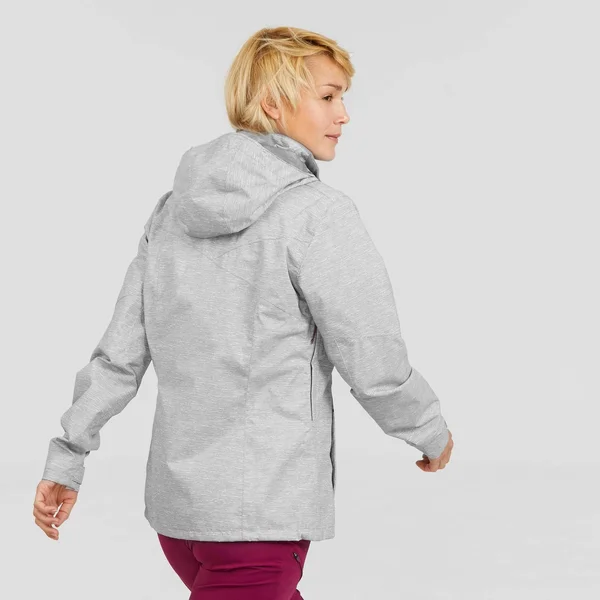 Quechua Women's Mh100, Waterproof Hiking Jacket in Gray, Size XL