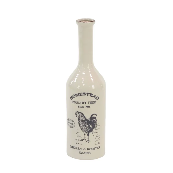 Set of 3 Farmhouse Ceramic Bud 20 x 7 inch Vases - White