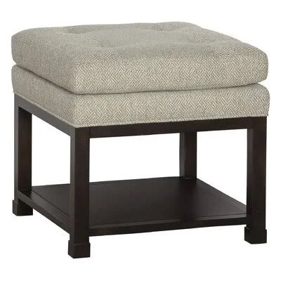 Libby Langdon 20.5x22 Wide Tufted Square Standard Ottoman with Storage Fairfield Chair Espresso/9508 Hazelnut