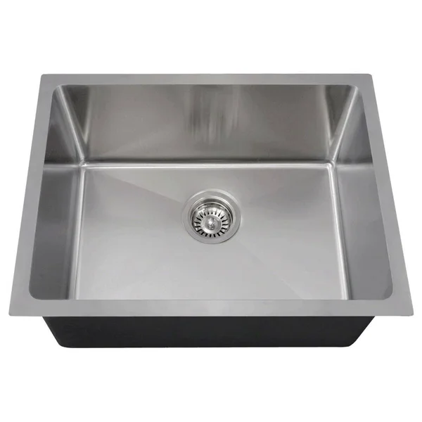 Mr Direct 1823 16-Gauge Undermount Single Bowl 3/4-Inch Radius Stainless Steel Kitchen Sink
