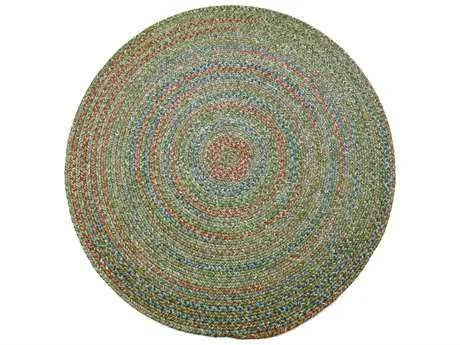 Rhody Rug Sophia Indoor/Outdoor Braided Rug (Moss 8& Round) - Green