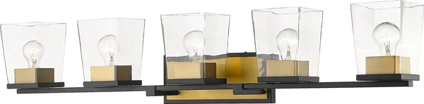 Z-Lite 475-5V-MB-OBR Matte Black + Olde Brass 5 Light Vanity