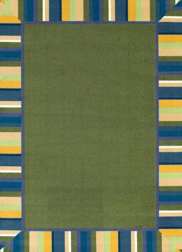 Joy Carpets Clean Green Classroom Rug - 5&4x22 x 7&8x22 Oval Bold