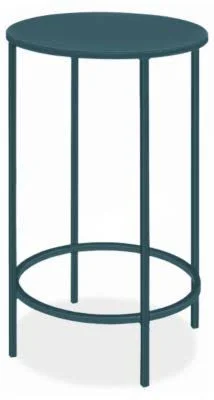Room & Board - Modern Slim Round End Table 15 Diameter 24H in Slate Blue Blue