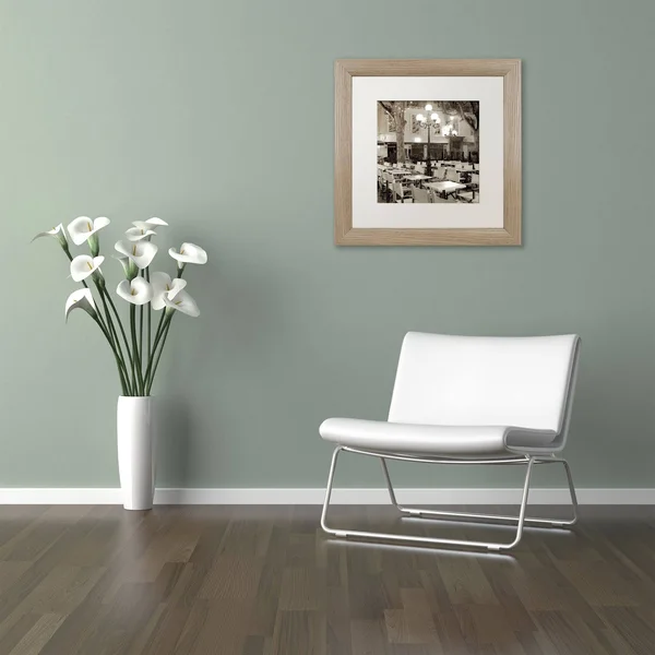 Trademark Art Alan Blaustein 'Cote d'Azur Cafe I' White Matted Framed Art