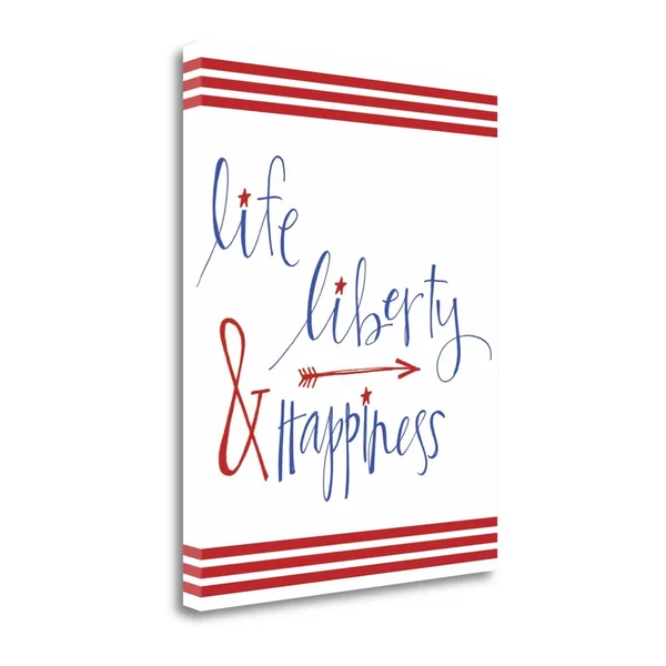 Tangletown Fine Art Life Liberty and Happiness by Katie Doucette Giclee on Gallery Wrap Canvas, 26x22 x 32x22 - Multi