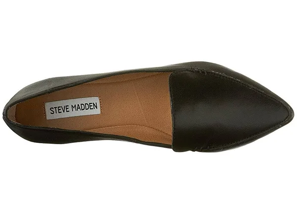 Women's Steve Madden Feather Loafer 5745149 - 12 M, Black Leather