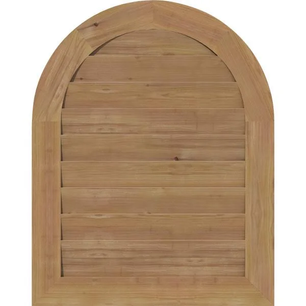 Ekena Millwork GVWRT24X2602SDUWR 24x22W x 26x22H Round Top Gable Vent (29x22W x 31x22H Frame Size): Unfinished - Non-Functional