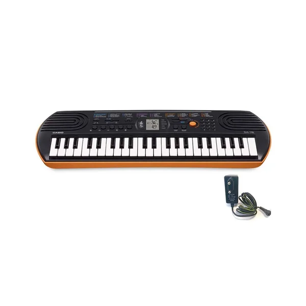 Casio SA-76 44-Key Electronic Mini Keyboard-Black & Orange