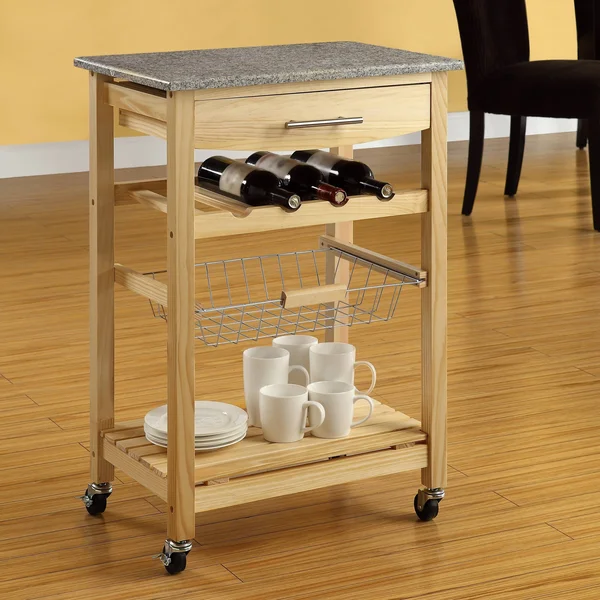 The Gray Barn Zephyr Parcel Natural Granite Top Kitchen Island