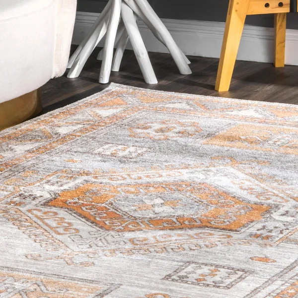 nuLOOM Vintage Paula Tribal Orange 3 ft. x 5 ft. Area Rug