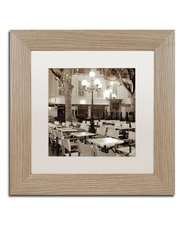Trademark Art Alan Blaustein 'Cote d'Azur Cafe I' White Matted Framed Art