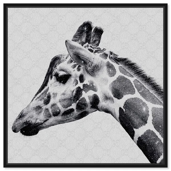 Oliver Gal Fashion and Glam &Glam Noir Giraffe& Zoo and Wild Animals in Silver - 20 x 20 PSGLD, Lord & Taylor
