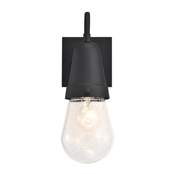 Chloe Jeffree Transitional 1 Light Textured Black Outdoor Wall Sconce 13x22 Height