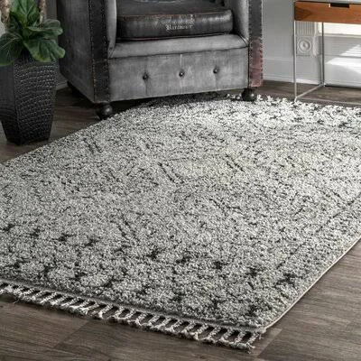 Crowne Southwestern Gray Area Rug Bungalow Rose Rug Size: Oval 3' x 5'