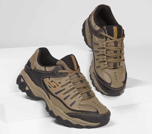 Skechers Men's After Burn - Memory Fit Sneakers - Pebble/Black, 7.5