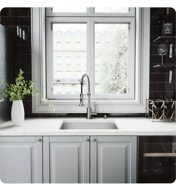 Vigo VG15075 Undermount Stainless Steel Kitchen Sink Faucet Grid STRAINER and Dispenser