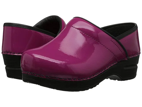 Women's Professional Patent Clog -Fuchsia