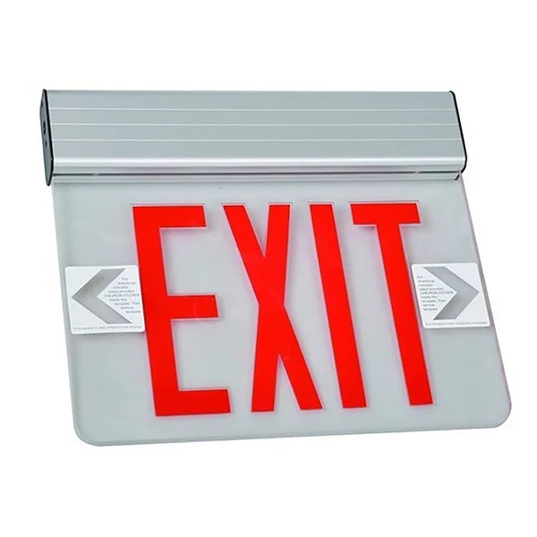 Morris Products 73316 Surface Mount Edge Lit LED Exit Sign Green on Clear Panel Color White Housing