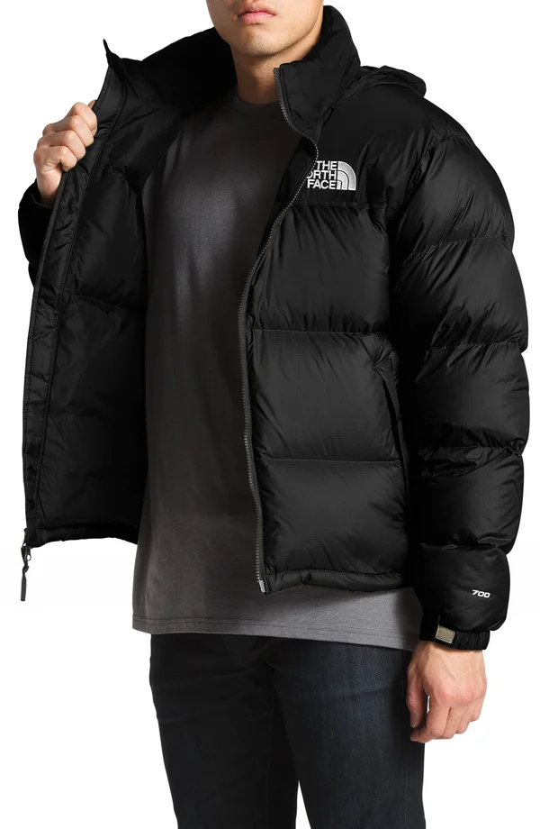 The North Face Solid Nuptse Puffer Down Jacket - Black, Large