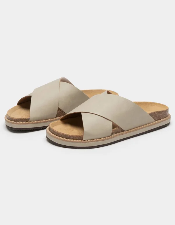 Free People Sidelines Gray Footbed Sandals - Grey - 7