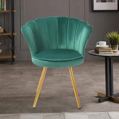 16.5'' Wide Velvet Side Chair Mercer41 Body Fabric: Green Polyester